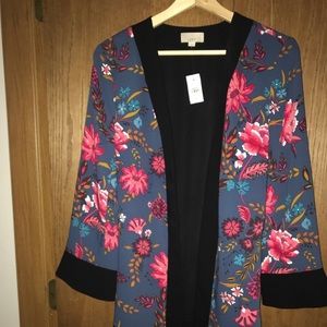 Ann Taylor Loft WILDFLOWER Kimono Jacket. Size L